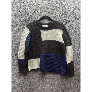 Folk Wool Blend Patchwork Seoul‎ Crewneck Sweatshirt Multicolor Mens Size 5